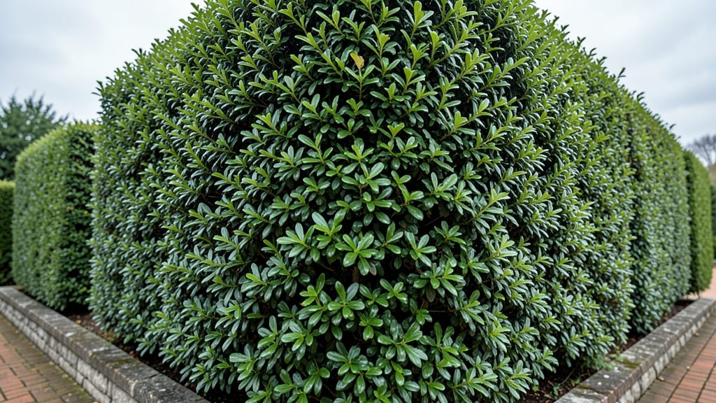 Privacy Screen with Boxwood Hedge