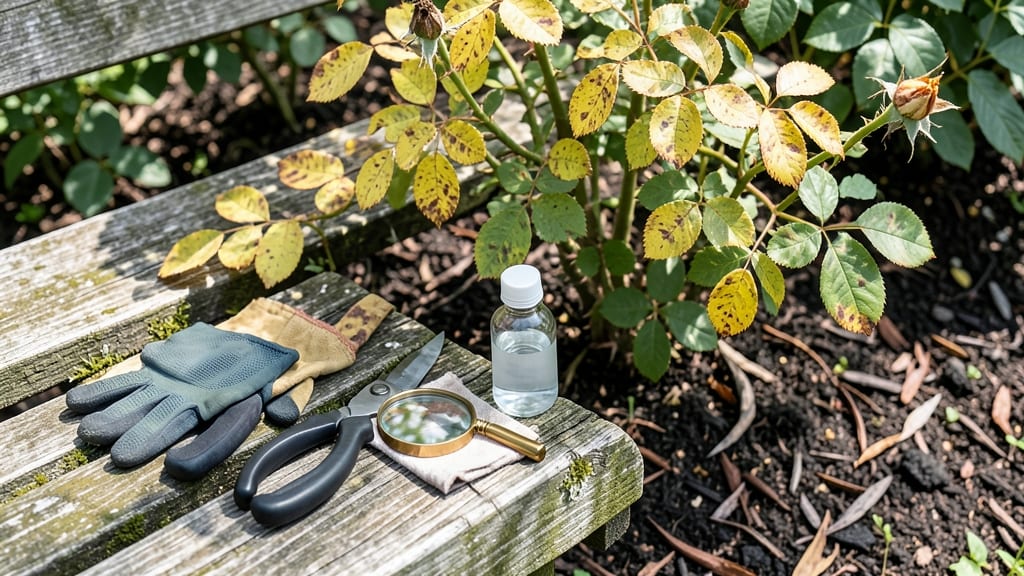 Rose Bush Yellow Leaves and Brown Spots: Root Rot Rescue With Copper Fungicide Spray